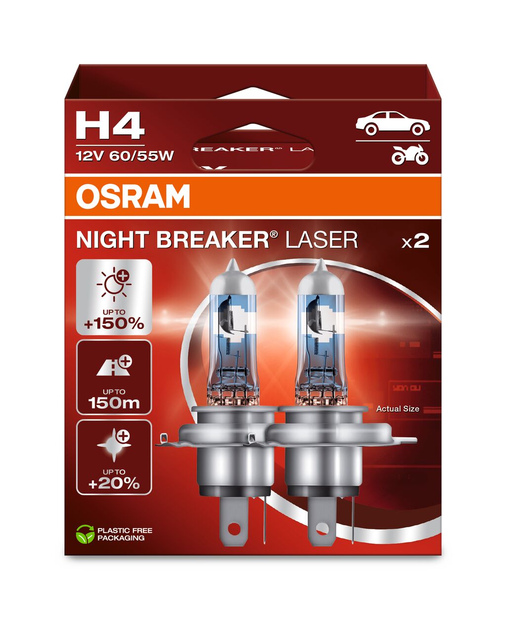 OSRAM NIGHT BREAKER LASER H4 12V DUOBOX ECO
